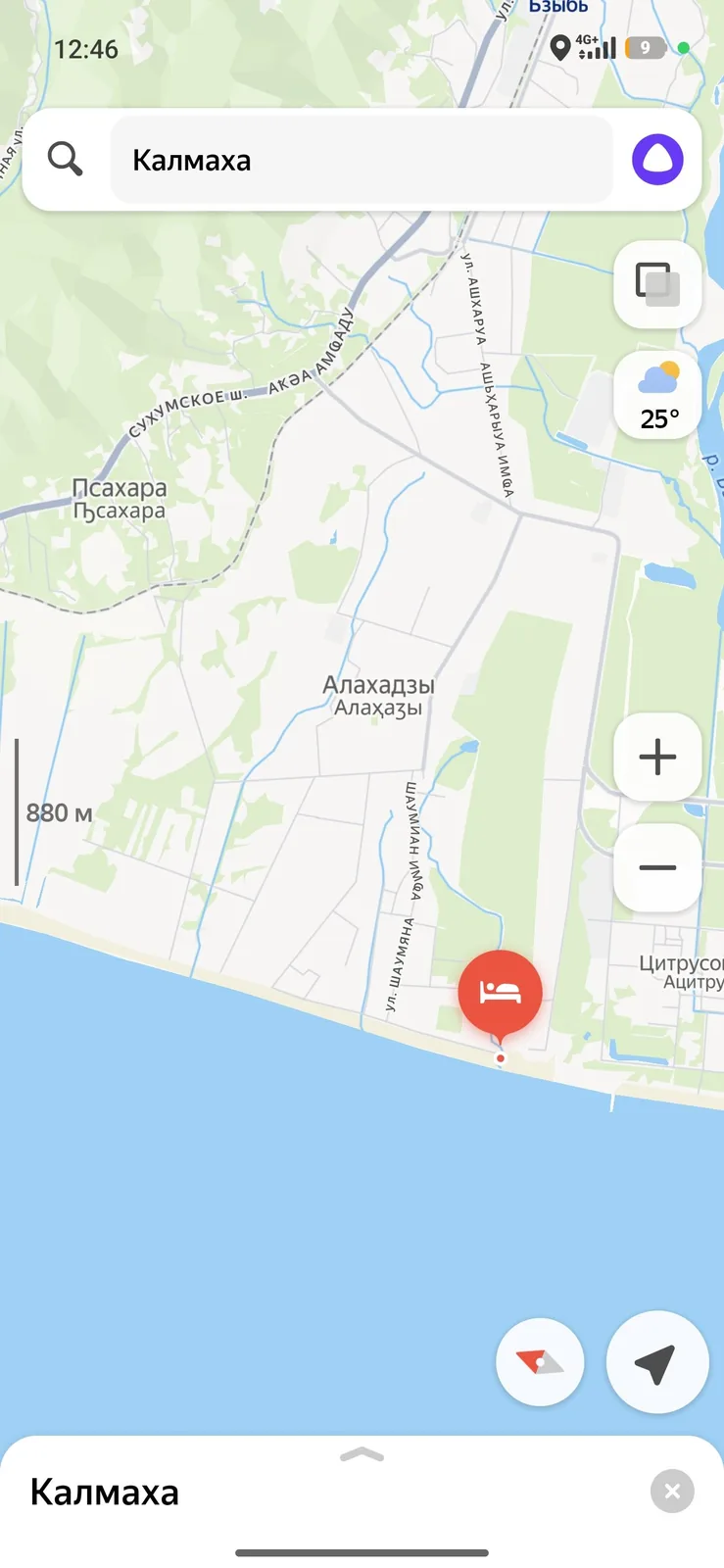 УЧАСТОК НА ПЕРВОЙ ЛИНИИ, АЛАХАДЗЫ — 9 СОТОК, ГОТОВЫЙ ФУНДАМЕНТ