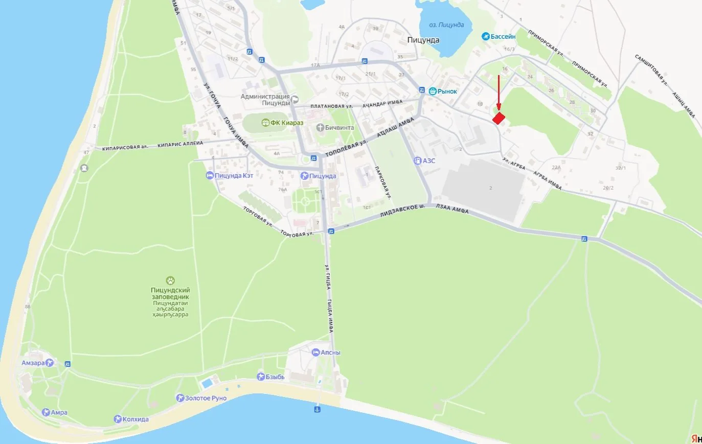 УЧАСТОК ПОД ЗАСТРОЙКУ, ЦЕНТР ПИЦУНДЫ — 6 СОТОК, С ГОТОВЫМ ПРОЕКТОМ